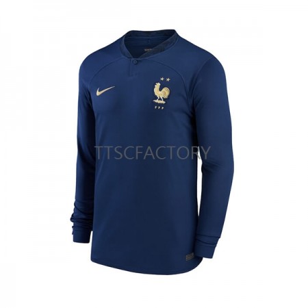 Maillot de Foot France Domicile Coupe du monde 2022 Manches Longues